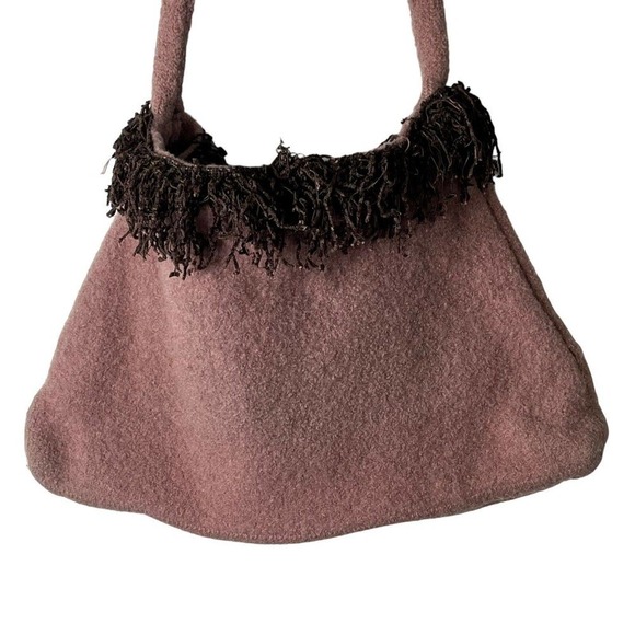 Rag Bags Blowing Rock Handcrafted Shoulder Bag Boho Upcycled Fringe Pockets - Picture 4 of 9